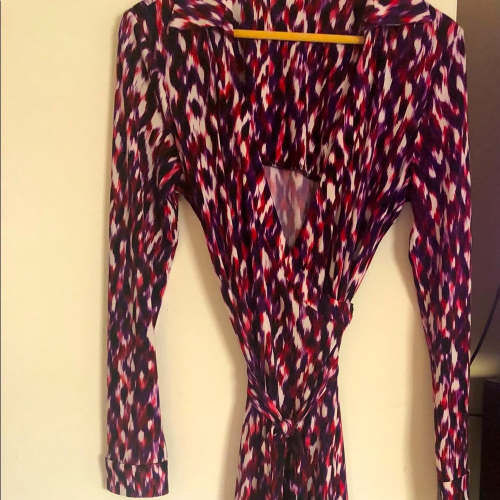 Calvin Klein multi colored wrap dress